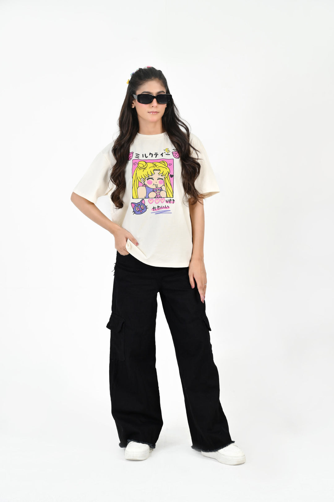 Loose Fit T-shirt with Screen print sailor moon